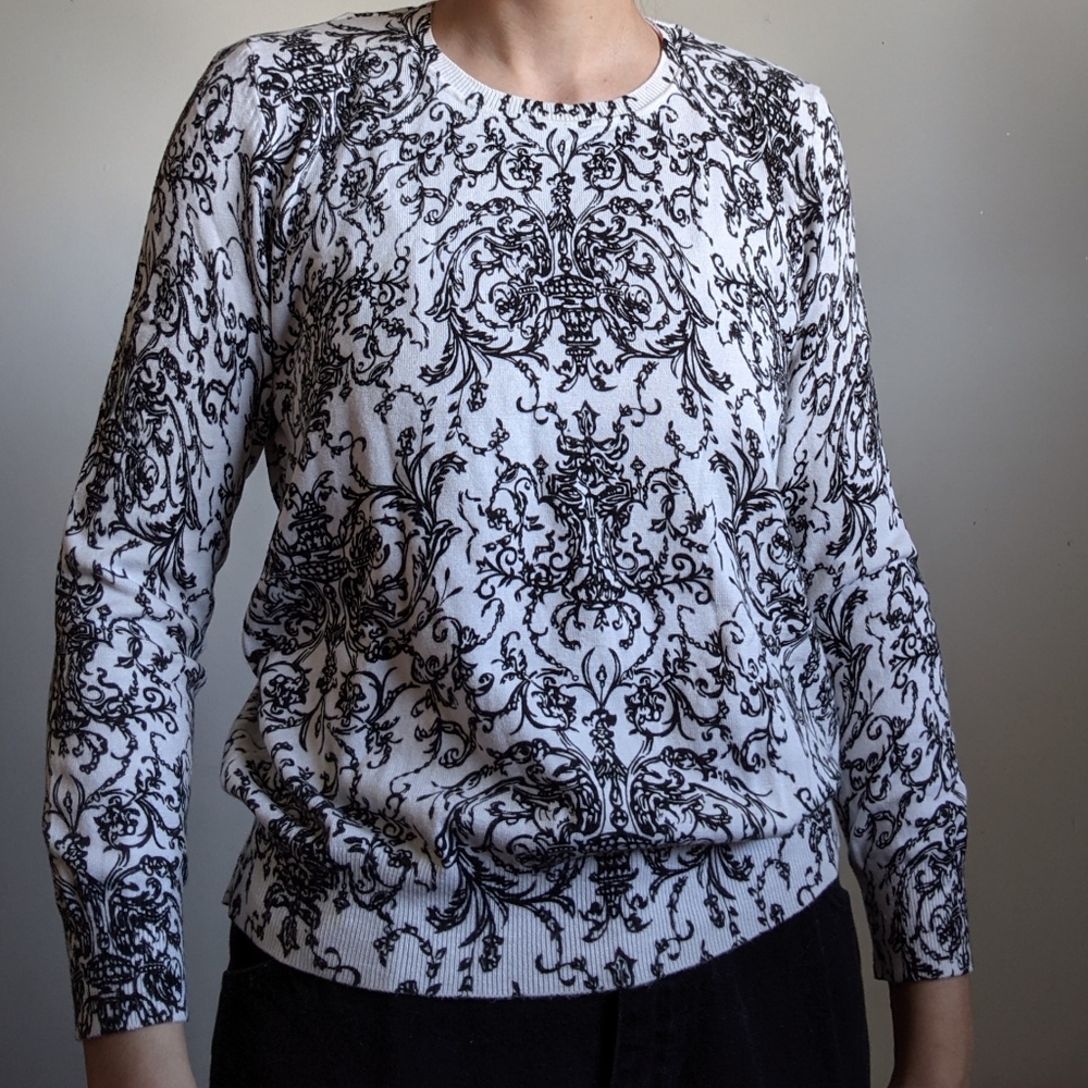 Brocade printed sweater